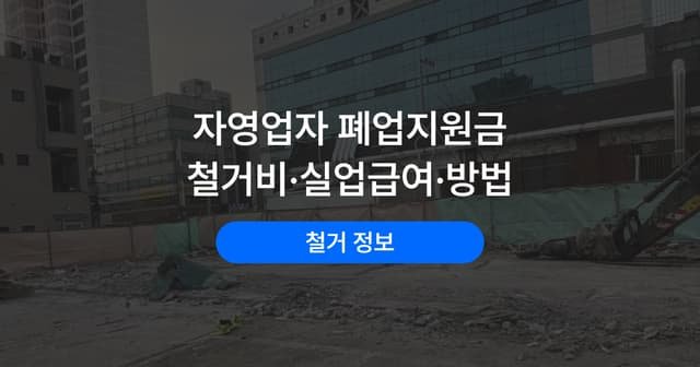 자영업자 폐업 준비|지원금·점포철거비·실업급여 신청 순서
